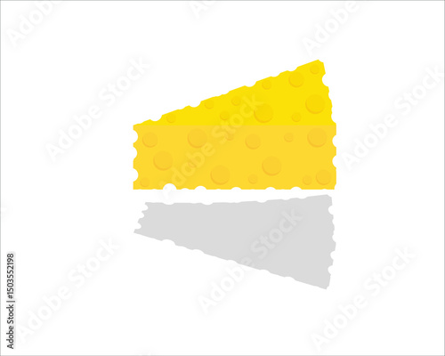 A piece of cheese with holes