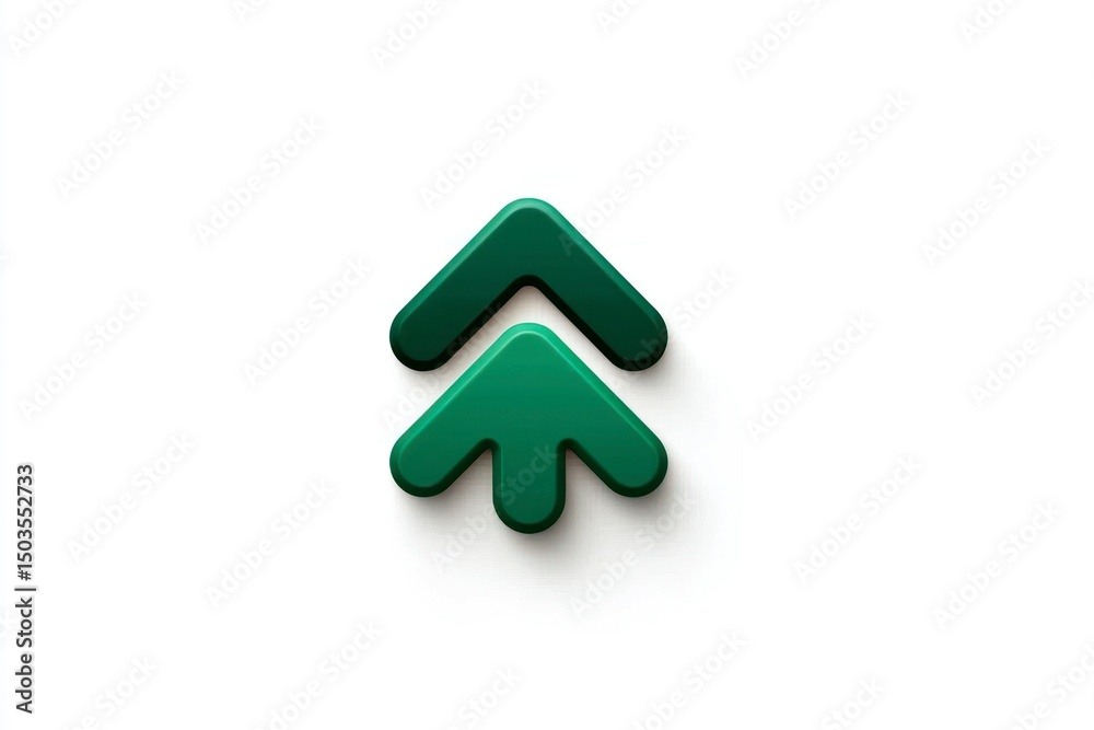 Obraz premium Green Double Upward Arrows Icon Modern Design Digital Navigation Symbol User Interface Eleme