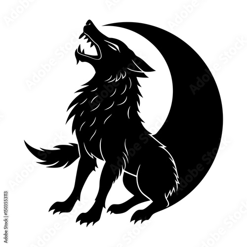 Werewolf Howl vector silhouette