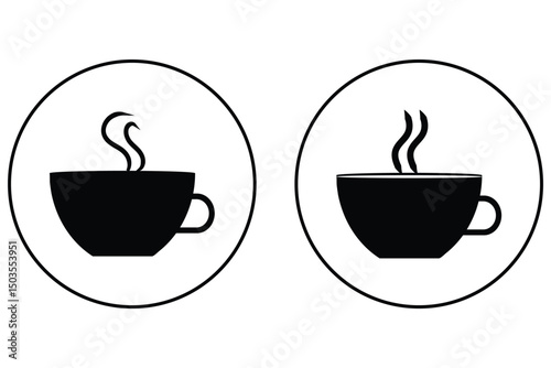 Coffee cup icon. Hot coffee cup icon linear logo isolated.