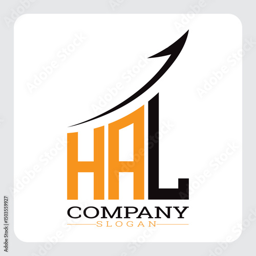 HAL Company Logo Design Growth vector, HAL Upward Arrow Business Success Logo vector, HAL Corporate Branding Logo , HAL logo design, HAL simple and modern logo, HAL business finance logo design, etc.