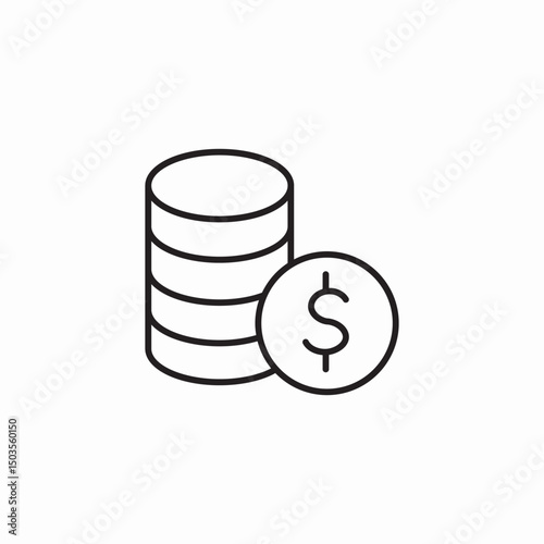 financial database icon sign vector