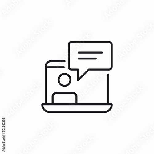 laptop communication icon sign vector