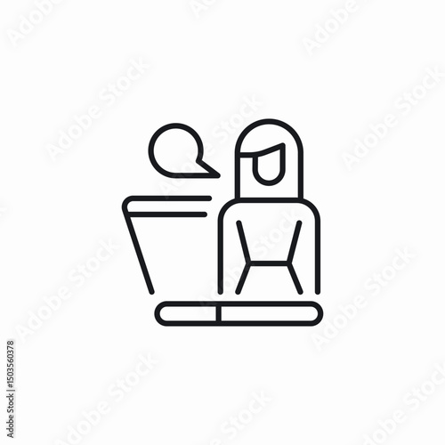 laptop costumer service icon sign vector