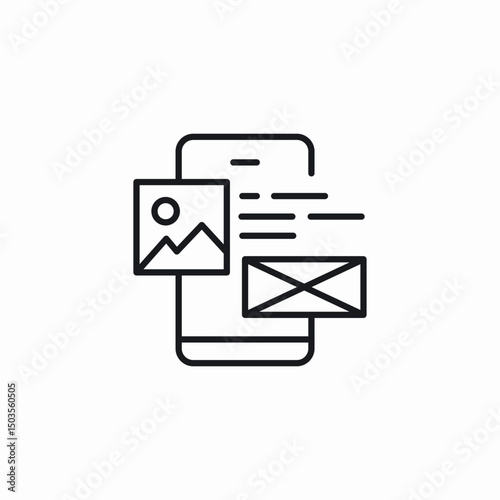 mobile media icon sign vector