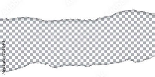 Vector White Torn Paper On Transparent Background