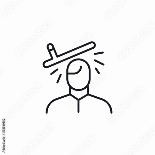 object head hit icon sign vector