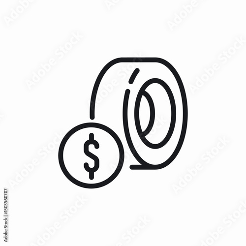 tire cost icon sign vector