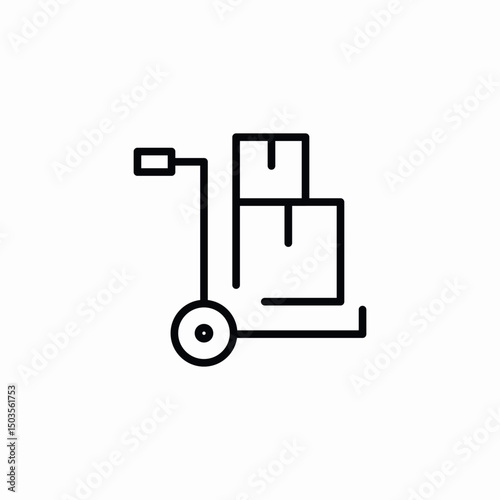 carry trolley icon sign vector
