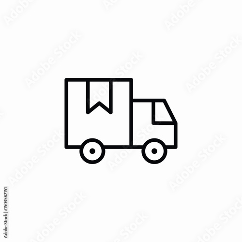 package delivery truck icon sign vector