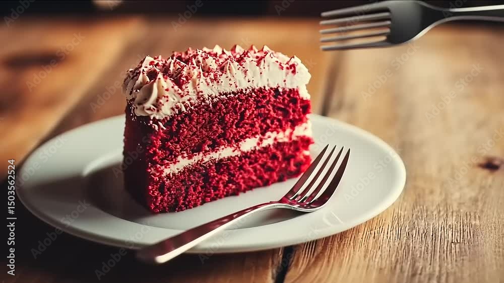Delicious Red Velvet Cake Slice
