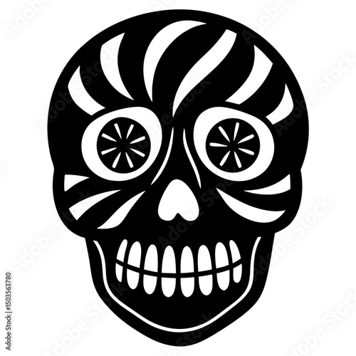 Candy skull vector silhouette