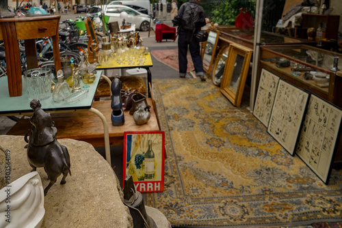 Canvas Print flea market in paris , Le Marais district