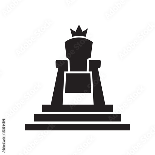 King's Throne Silhouette – Black and White Minimal Vector Illustration