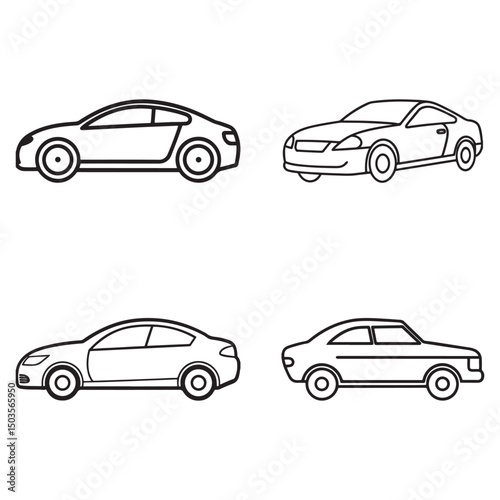 vector set of cars