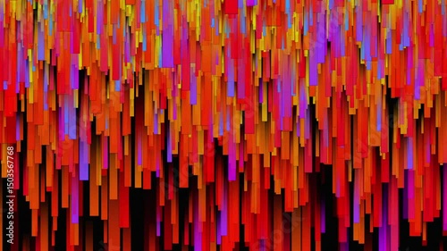 3D animation Carnival of Colors A mix of red, purple and orange in a visual dance.