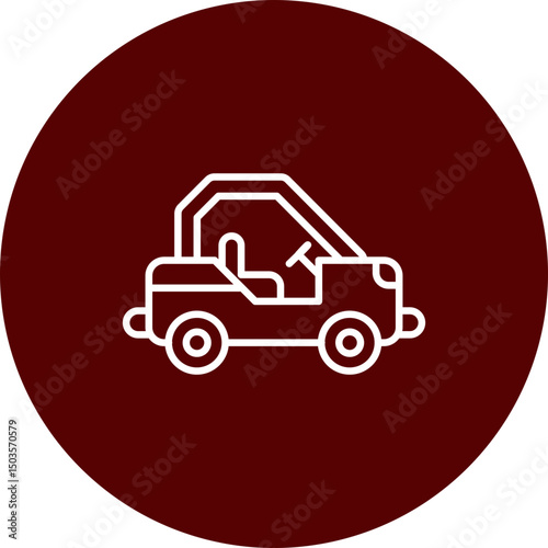 Dune Buggy  Vector Brown Circle Icon Design