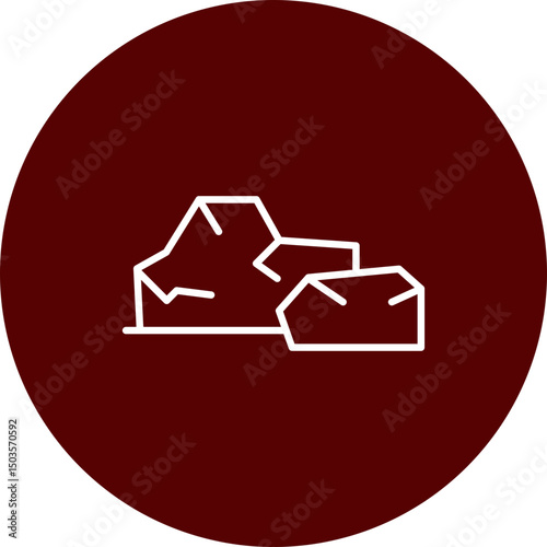 Rock  Vector Brown Circle Icon Design