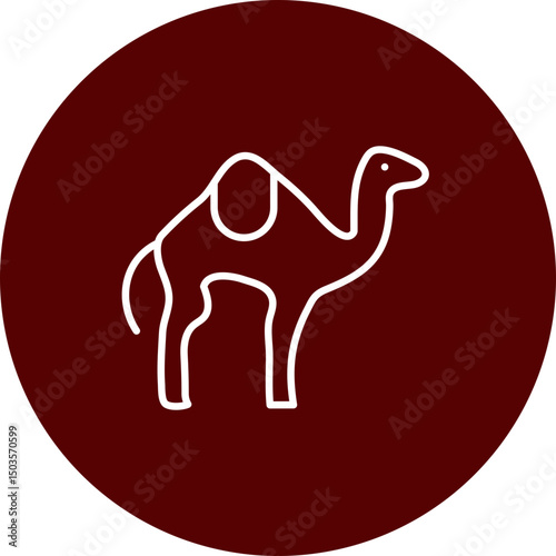 Camel  Vector Brown Circle Icon Design