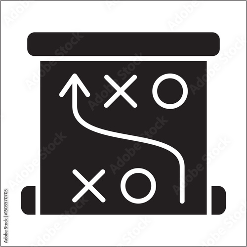 Business strategy icon. People discussion plan board icon. Icon symbol of design, program, planning, decision, setting. Vector illustration