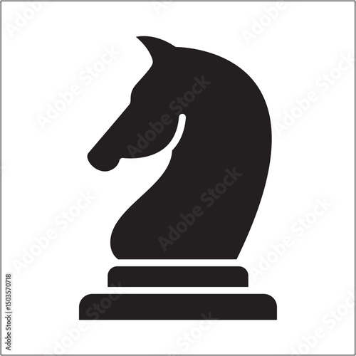 Knight chess piece icon. Icon symbol of strategy, trick, tactic, clever, smart, agile, agility. Vector illustration.