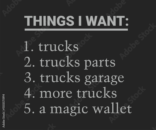 Things i want track lover t shirt design