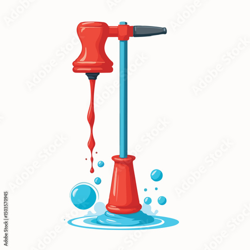 a single flat vector icon of a toilet plunger 