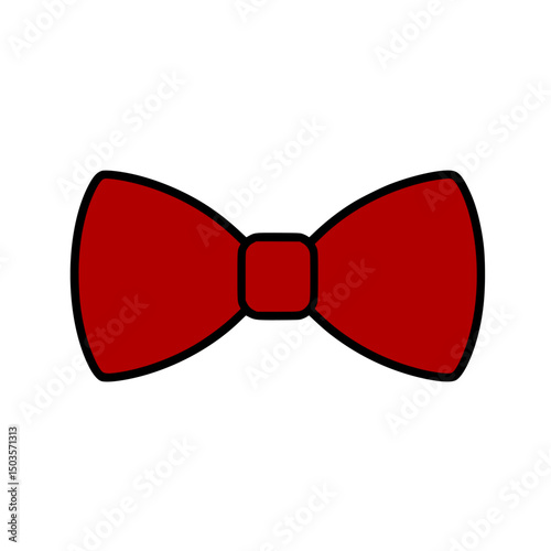 Minimalist and elegant vector icon illustration of a red bow tie.