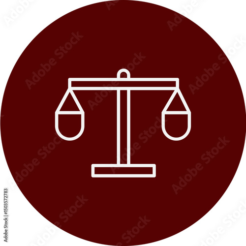 Balance Scale Vector Brown Circle Icon Design