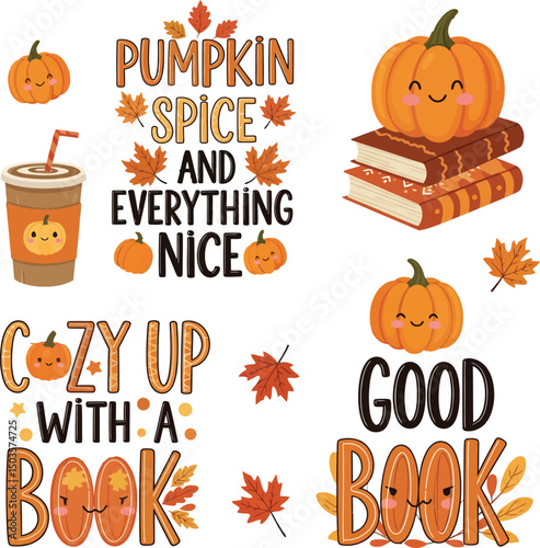 Warm and Cozy Fall: Books, Pumpkins, and Spice Stickers