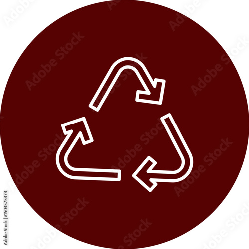 Recycling Symbol  Vector Brown Circle Icon Design