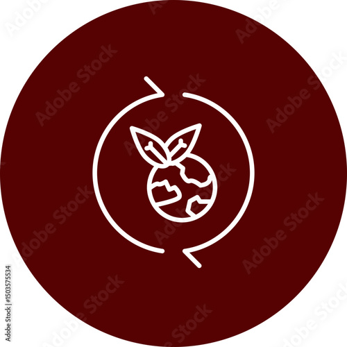 EcoFriendly Products  Vector Brown Circle Icon Design