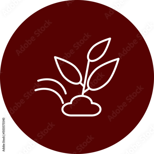 Plant Seed  Vector Brown Circle Icon Design