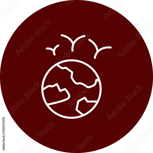 Earth with Animals  Vector Brown Circle Icon Design