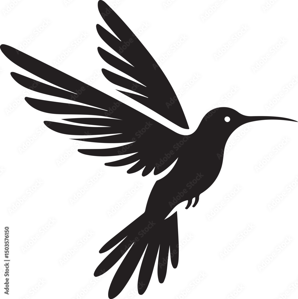 Obraz premium Hummingbird Vector Silhouette Icon