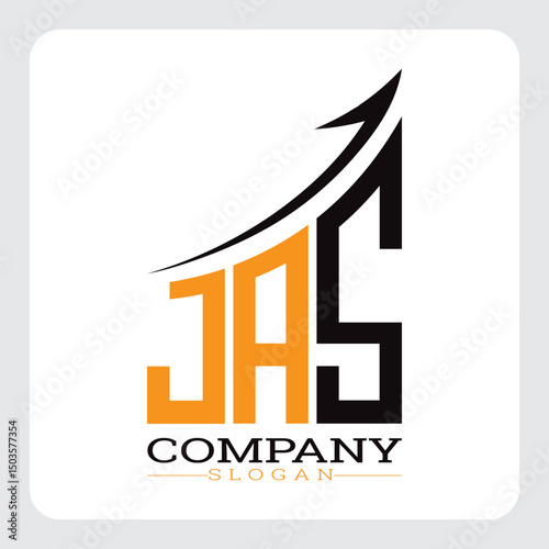 JAS Company Logo Design Growth vector, JAS Upward Arrow Business Success Logo vector, JAS Corporate Branding Logo , JAS logo design, JAS simple and modern logo, JAS business finance logo design, etc.