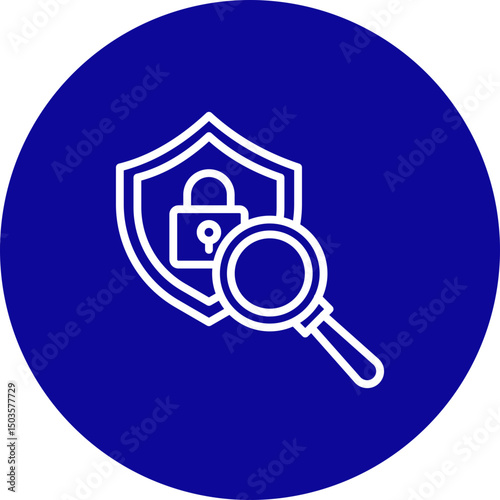 Search Vector Line Blue Circle Icon Design
