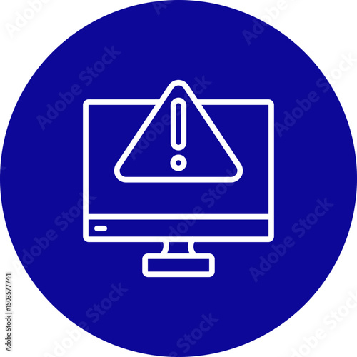 Error Vector Line Blue Circle Icon Design