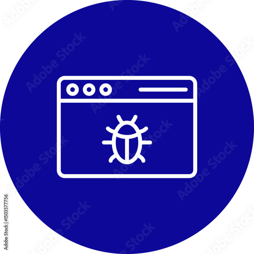Infected Vector Line Blue Circle Icon Design