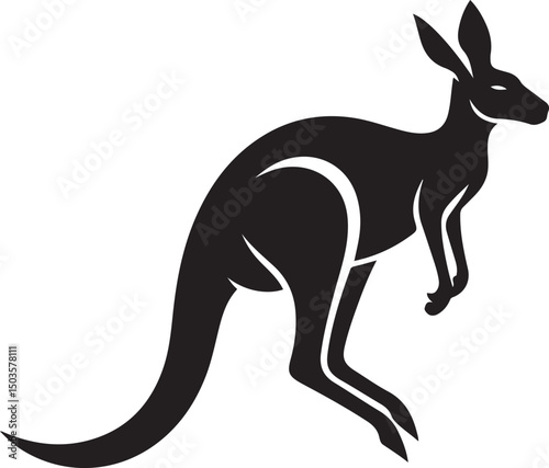 Kangaroo Vector Silhouette Icon