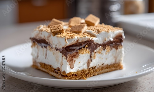 Wallpaper Mural S'mores Ice Cream Layer Cake, Generative AI Torontodigital.ca