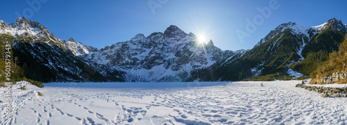 Obraz na płótnie Frozen Sea Eye lake in Tatra mountains. Poland w salonie