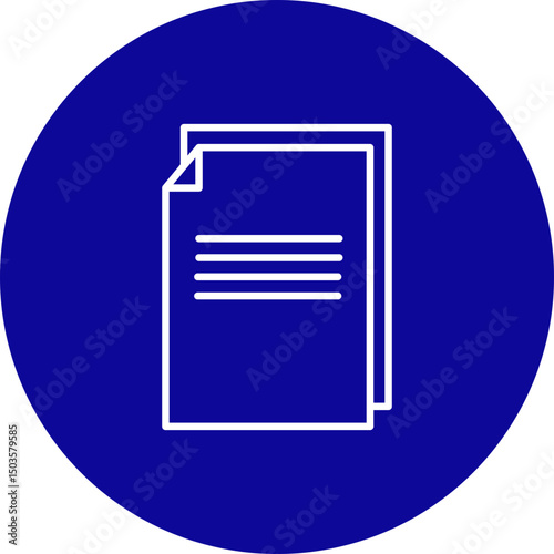 Html File Vector Line Blue Circle Icon Design for personal and commercial use