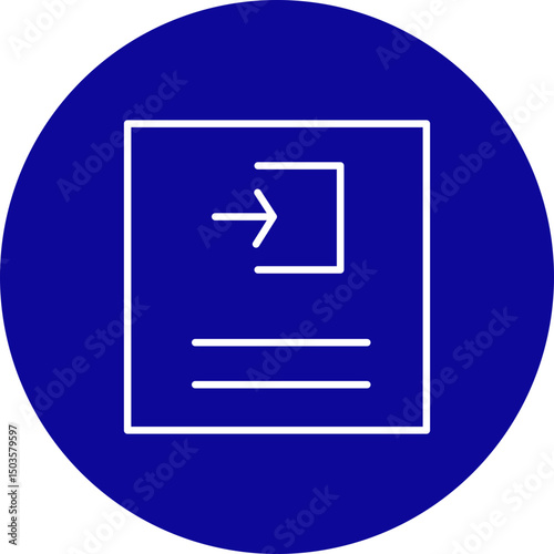 Log In Vector Line Blue Circle Icon Design for personal and commercial use
