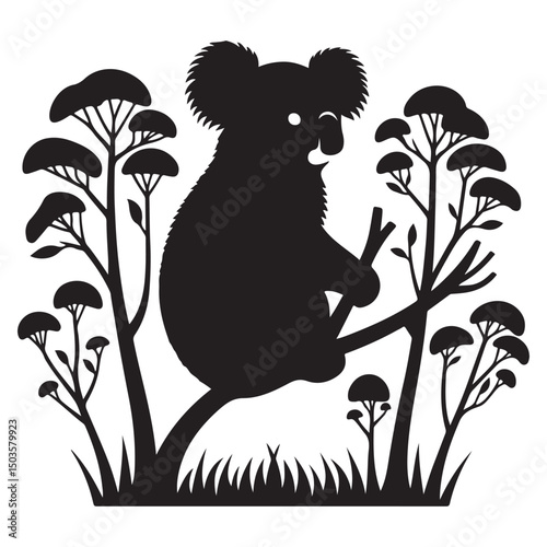 Koala Vector Silhouette Icon