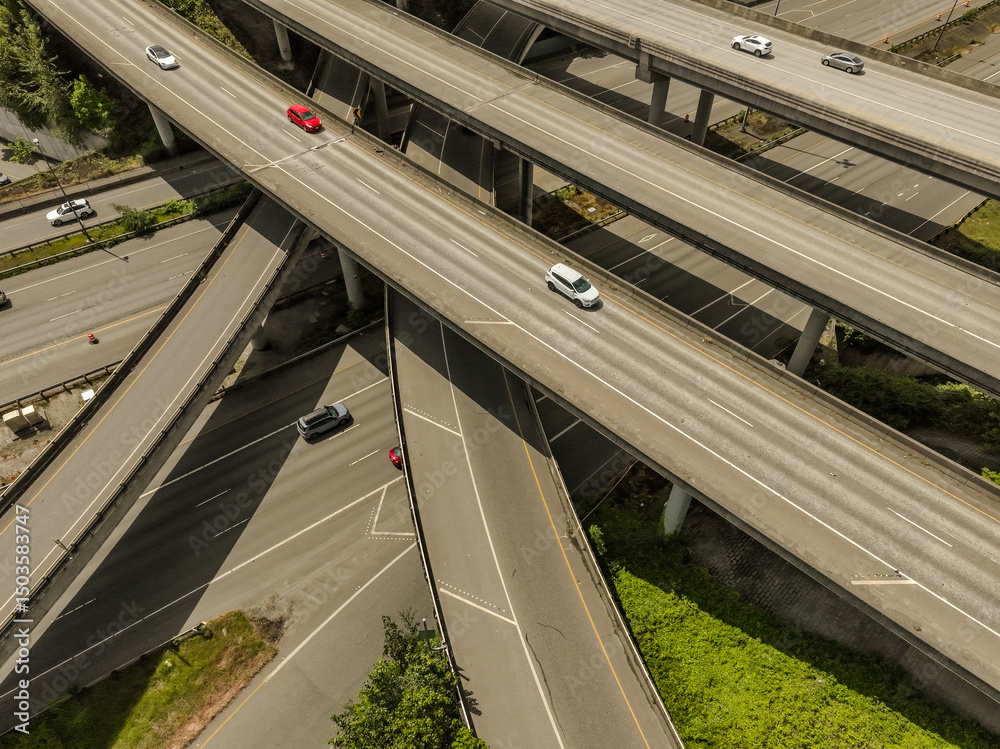 Fototapeta premium Highway interchange from above 4