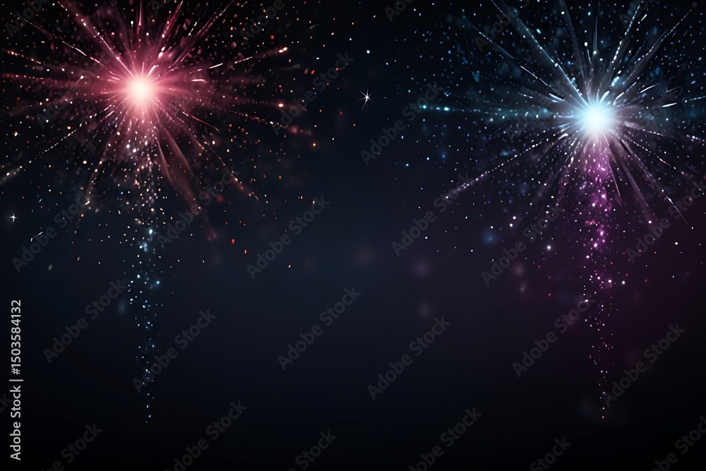 Naklejka premium Abstract festive fireworks background with sparkles