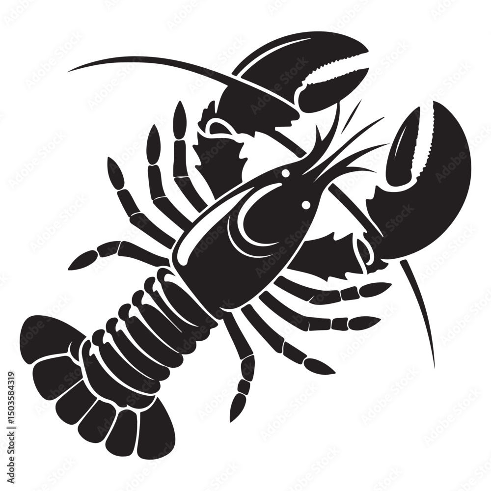 Obraz premium Lobster Vector Silhouette Icon