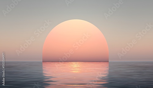 Calm Ocean Sunset Minimalist.