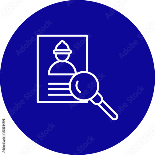 Recruitment Vector Line Blue Circle Icon Design